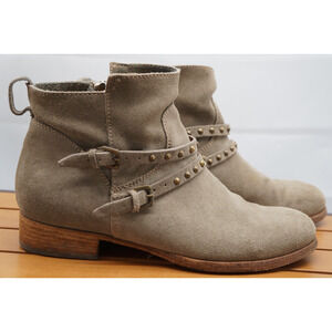 Alberto Fermani Emma Studded Buckle Women Ankle Boot Suede Size 38 Med,